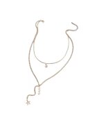 Pursehuit Colier auriu - in 2 straturi - cu perlute si stelute - Tariel C20 -