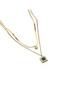 Pursehuit Colier auriu - in 2 straturi - cu pietre - Demi C5 -