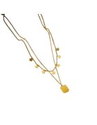 Pursehuit Colier auriu - in 2 straturi - cu stelute si pietre - Delia C5 -
