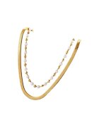 Pursehuit Colier auriu - in 2 straturi - din otel inoxidabil - cu perle - suflat cu aur 18k - Raisa C5