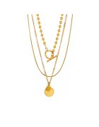 Pursehuit Colier auriu - in 3 straturi - cu banuti - Darly C5 -