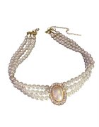 Pursehuit Colier choker auriu - cu perle si pietre - Othine C24