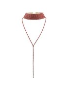 Pursehuit Colier choker - auriu - cu pietre rosii - Davie C4 -