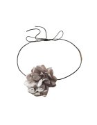 Pursehuit Colier choker - gri - cu floare - Bernadeth C15 -