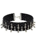 Pursehuit Colier choker negru - cu accesorii argintii - Peta C13 -