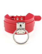 Pursehuit Colier choker rosu - cu pandantiv in forma de cerc - Morton C14 -