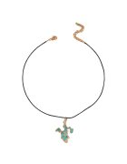 Pursehuit Colier cu snur si pandantiv auriu - in forma abstracta - Teoline C28 -