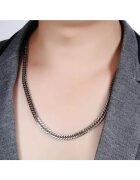 Pursehuit Colier cuban barbati - argintiu - din otel inoxidabil - suflat cu aur 18k - cu zale - Raimond C9