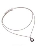 Pursehuit Colier in 2 straturi - argintiu - Karlotte C12