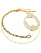 Pursehuit Colier in 2 straturi - auriu - cu perle - Esaias C12 -