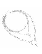 Pursehuit Colier in 3 straturi - argintiu - cu lacat - Linna C7 -