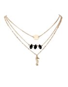 Pursehuit Colier in 3 straturi - auriu - cu calut de mare - 20 cm - Madlen C26