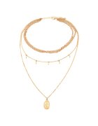Pursehuit Colier in 3 straturi - auriu - cu pandantiv - 30 cm - Maila C26