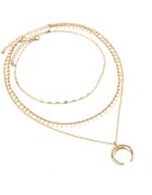 Pursehuit Colier in 3 straturi - auriu - cu semiluna - Doritha C24 -
