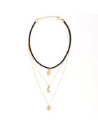 Pursehuit Colier in 3 straturi - auriu - cu semiluna si pietre - Dusina C25 -