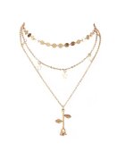 Pursehuit Colier in 3 straturi - auriu - cu stelute - Dorethea C24 -
