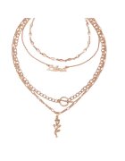 Pursehuit Colier in 4 straturi - auriu - cu trandafir - Drina C25 -
