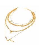 Pursehuit Colier in 4 straturi - auriu - sarpe - Mirthe C10