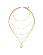 Pursehuit Colier in 5 straturi - auriu - cu pandantiv - Agnita C21 -