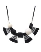 Pursehuit Colier negru - cu fundite si bile - Miki C16 -