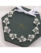 Pursehuit Coronita modelatoare - argintie - cu floricele si pietre - Alfa C6 -