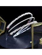 Pursehuit Diadema argintie - in 3 straturi - cu pietre - Ingrid C1