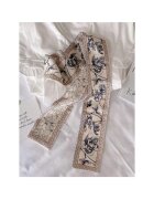 Pursehuit Esarfa bej - cu imprimeu floral - Secilia C1
