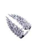 Pursehuit Inel argintiu - ajustabil - forma de aripi - cu pietre din zirconiu - Jason C9 -