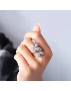 Pursehuit Inel argintiu - cu frunzulite si pietre din zirconiu - Maia C2 - 8 (circumferinta: 57 mm)