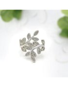Pursehuit Inel argintiu - cu frunzulite si pietre din zirconiu - Silveria C4 - 7 (circumferinta: 54.5 mm)
