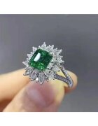 Pursehuit Inel argintiu - cu piatra verde din zirconiu - Jayne C23 - 8 (circumferinta: 57 mm)