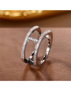 Pursehuit Inel argintiu - cu pietre din zirconiu - Jenifer C23 - 8 (circumferinta: 57 mm)