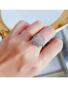 Pursehuit Inel argintiu - cu pietre din zirconiu - Talia C1 - 8 (circumferinta: 57 mm)
