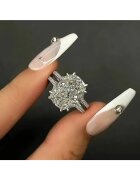 Pursehuit Inel argintiu - dublu - cu pietre din zirconiu - Ricarda C20 - 6 (circumferinta: 51.9 mm)