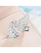 Pursehuit Inel argintiu - forma de aripa de inger - cu pietre din zirconiu - Abby C6 - 6 (circumferinta: 51.9 mm)