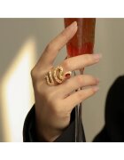 Pursehuit Inel auriu - forma de sarpe - cu pietre din zirconiu - Solomon C21 - 8 (circumferinta: 57 mm)
