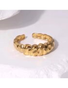 Pursehuit Inel auriu - reglabil - din otel inoxidabil - suflat cu aur 18k - forma croissant - Paula C8