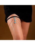 Pursehuit Lant de picior - auriu - cu inimi turquoise - Lyn C23 -