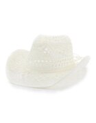 Pursehuit Palarie dama - alba - stil cowboy - de vara - Celia - Alb