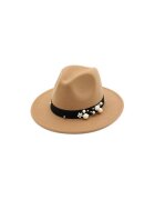 Pursehuit Palarie dama - bej - cu perle - Sebrina -