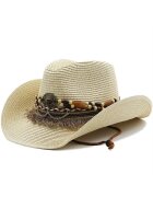 Pursehuit Palarie dama - bej - de vara - stil cowboy - Anemarie