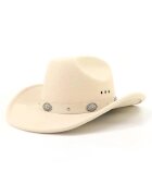 Pursehuit Palarie dama - bej - stil cowboy - Miona -