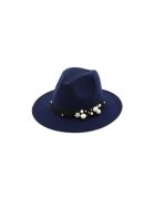 Pursehuit Palarie dama - bleumarin - cu perle - Nando -