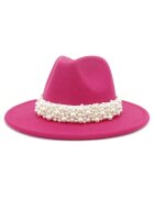 Pursehuit Palarie dama cu perle Jesina - Roz - Bumbac