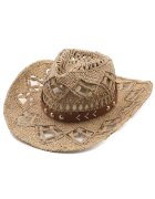 Pursehuit Palarie dama - de vara - stil cowboy - Fanny - - Bej