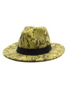 Pursehuit Palarie dama - galbena - imprimeu piele de sarpe - Rosina -