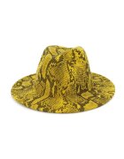Pursehuit Palarie dama - galbena - imprimeu piele de sarpe - Soni -