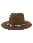 Pursehuit Palarie dama - maro - de vara - cu scoici - Edora -