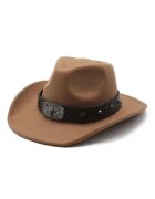 Pursehuit Palarie dama - maro - stil cowboy - Quin