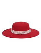 Pursehuit Palarie dama - rosie - stil canotiera - cu bor lat - Miranda -